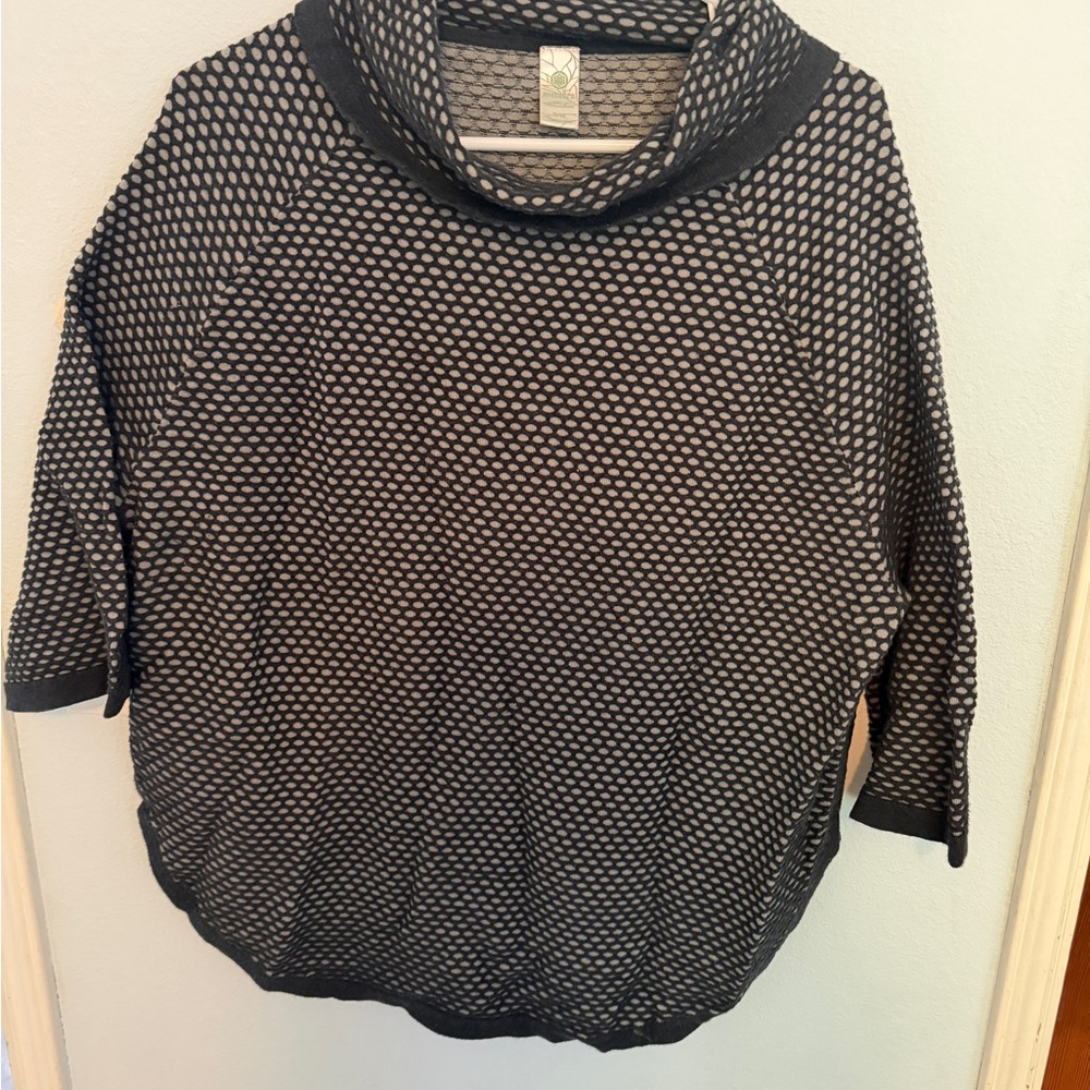 Aventura Blue and Gray Cowl Neck Sweater